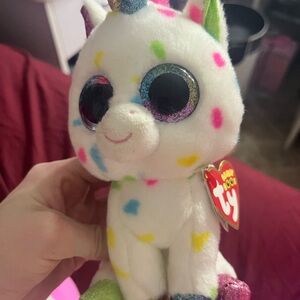 Ty Beanie Boos Unicorn Plush with Glittery Eyes